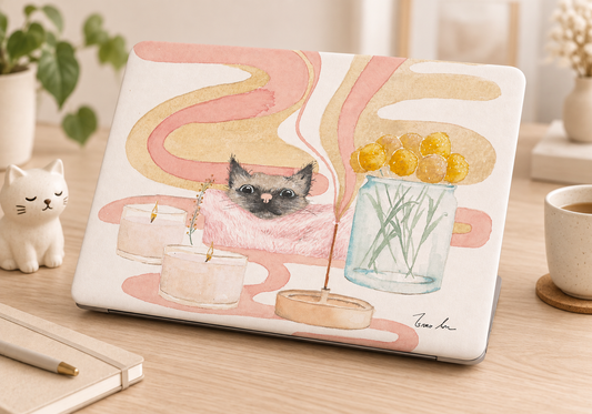 Candlelight Cat MacBook Case
