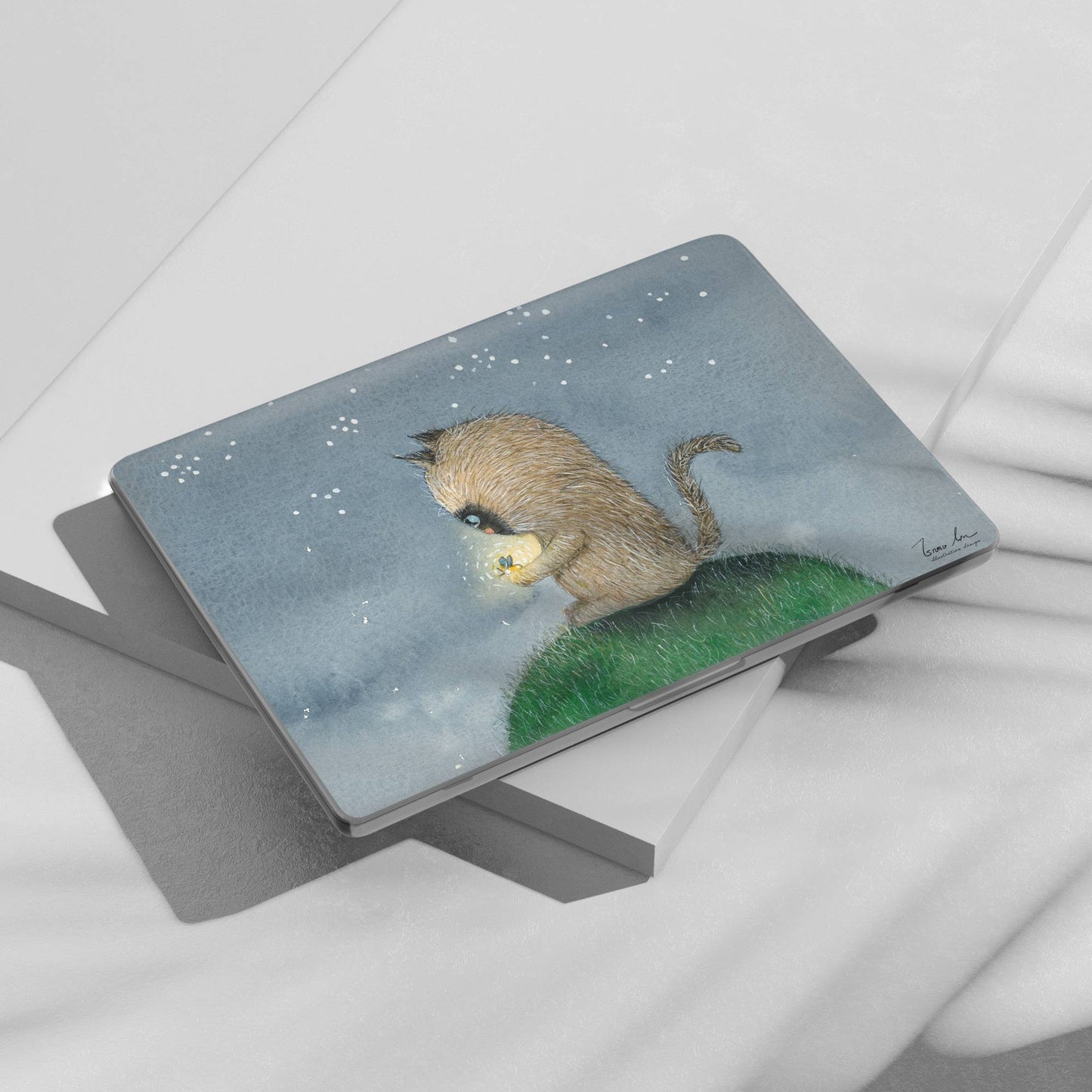 Blue Eyed Cat MacBook Case Firefly Night