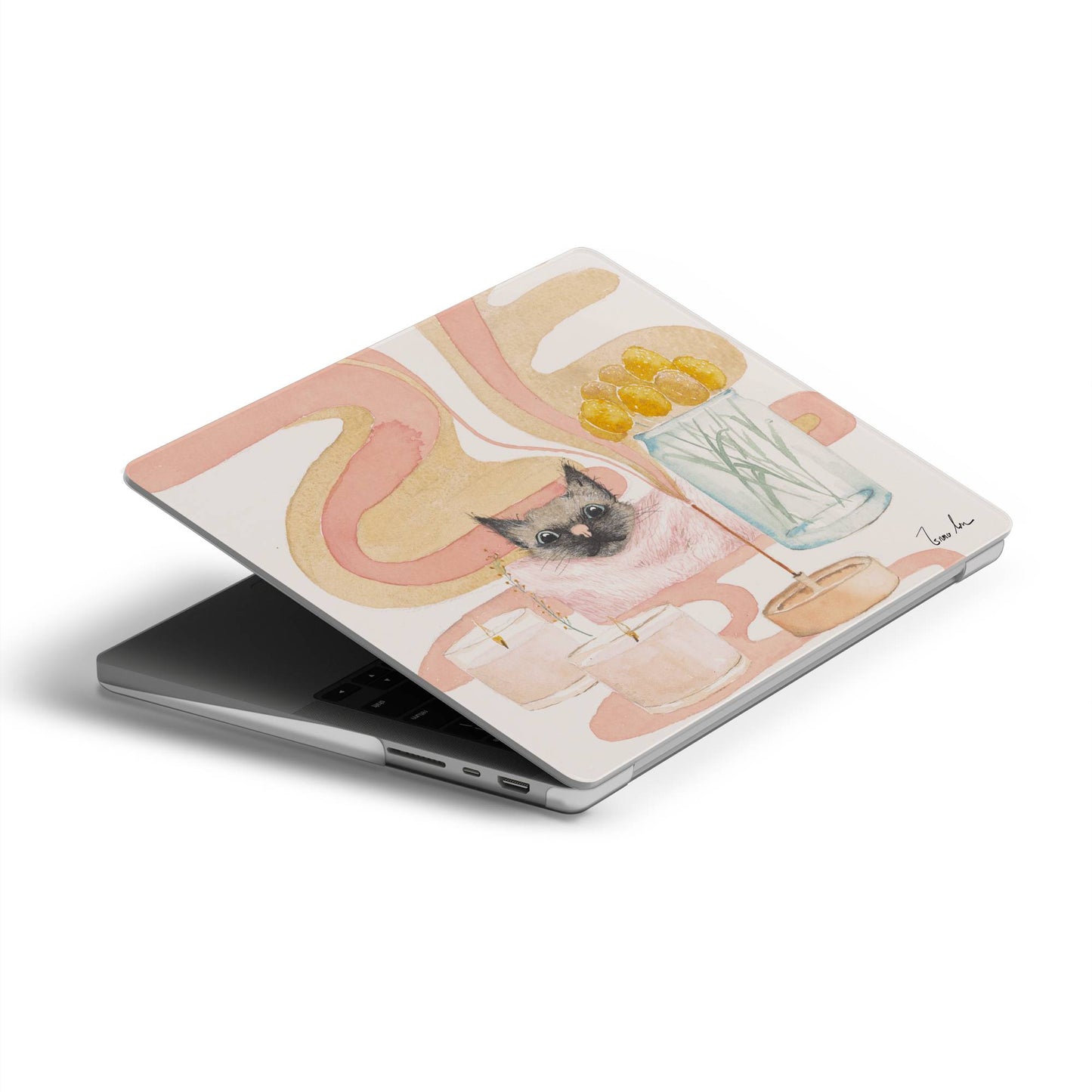Candlelight Cat MacBook Case Cozy Comfort