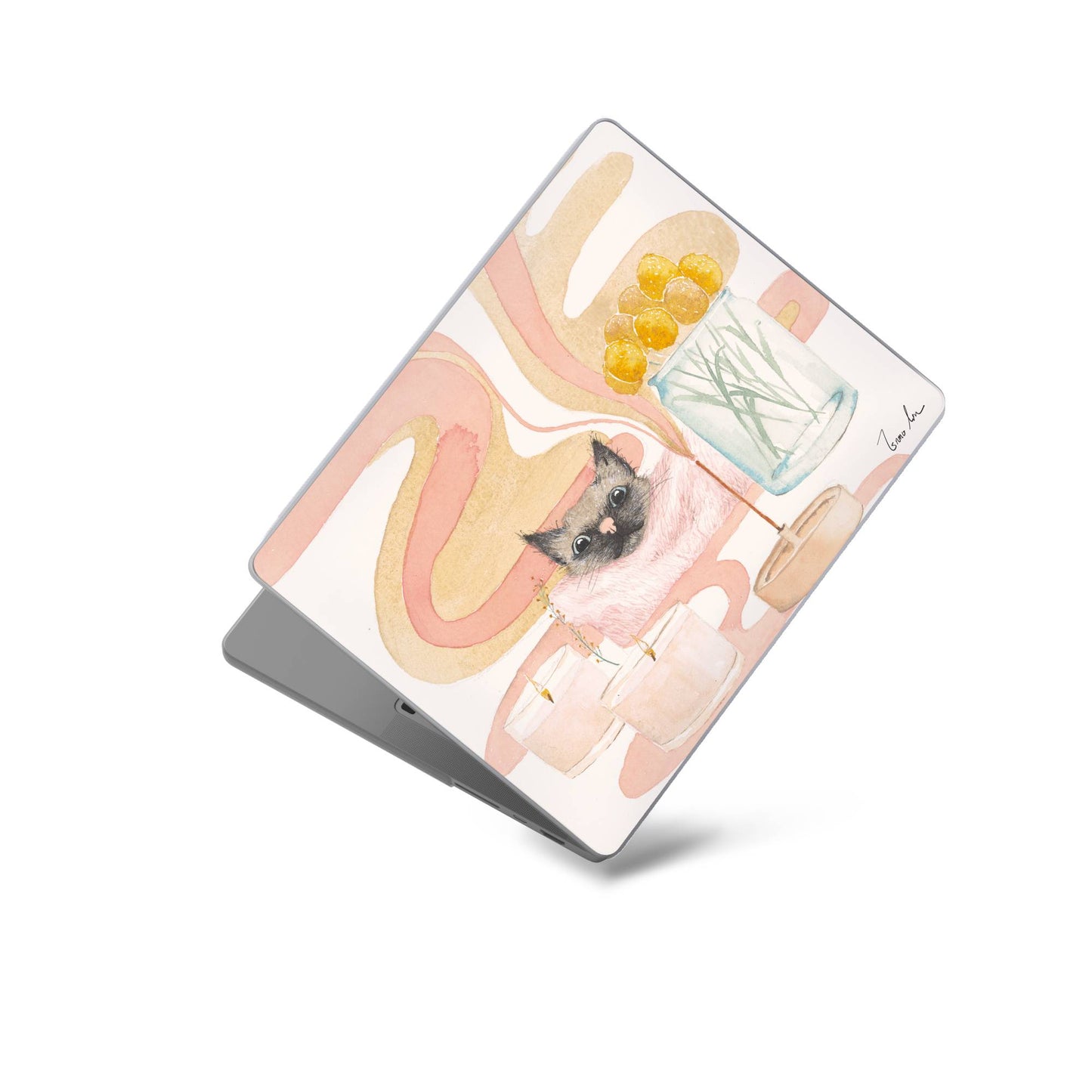 Candlelight Cat MacBook Case Cozy Comfort