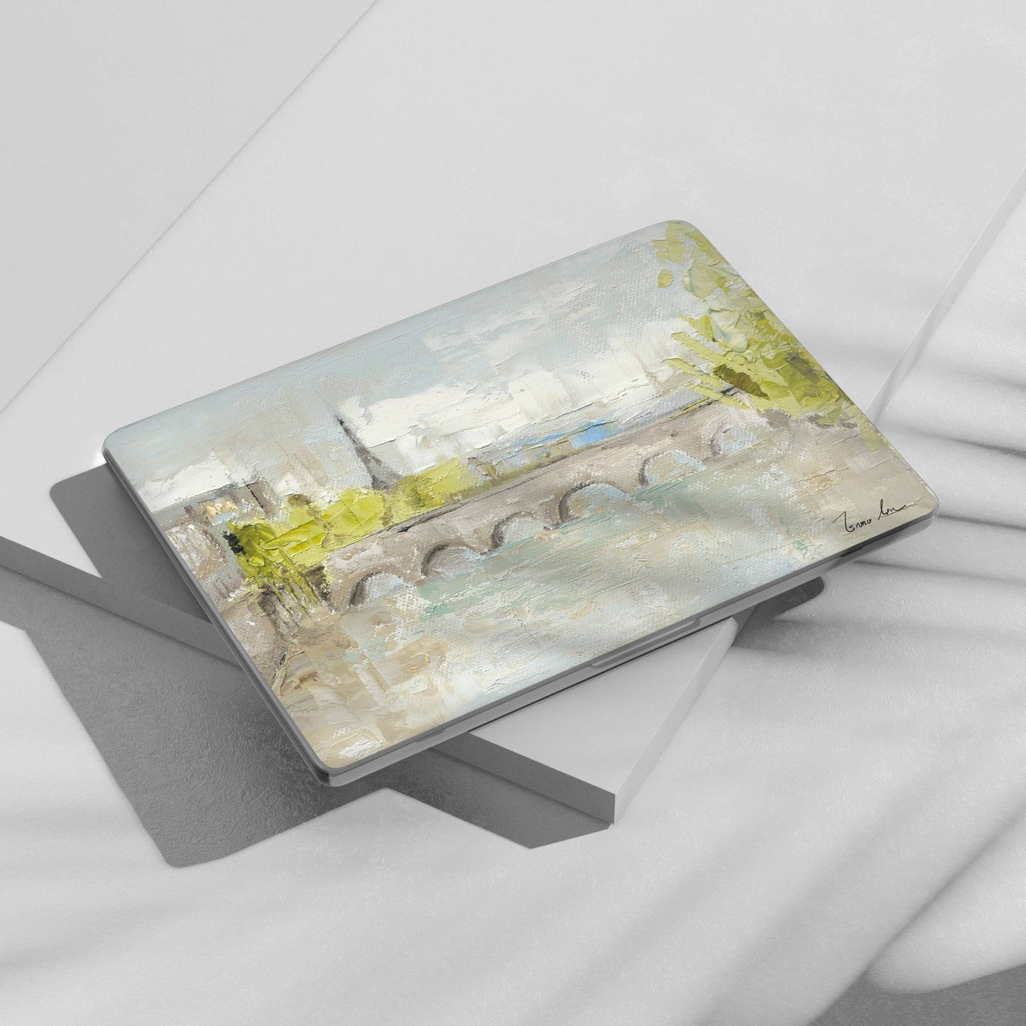 Paris Cityscape MacBook Case Oil Painting