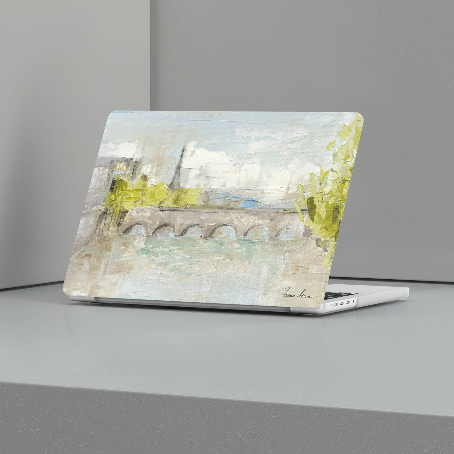Paris Cityscape MacBook Case Oil Painting