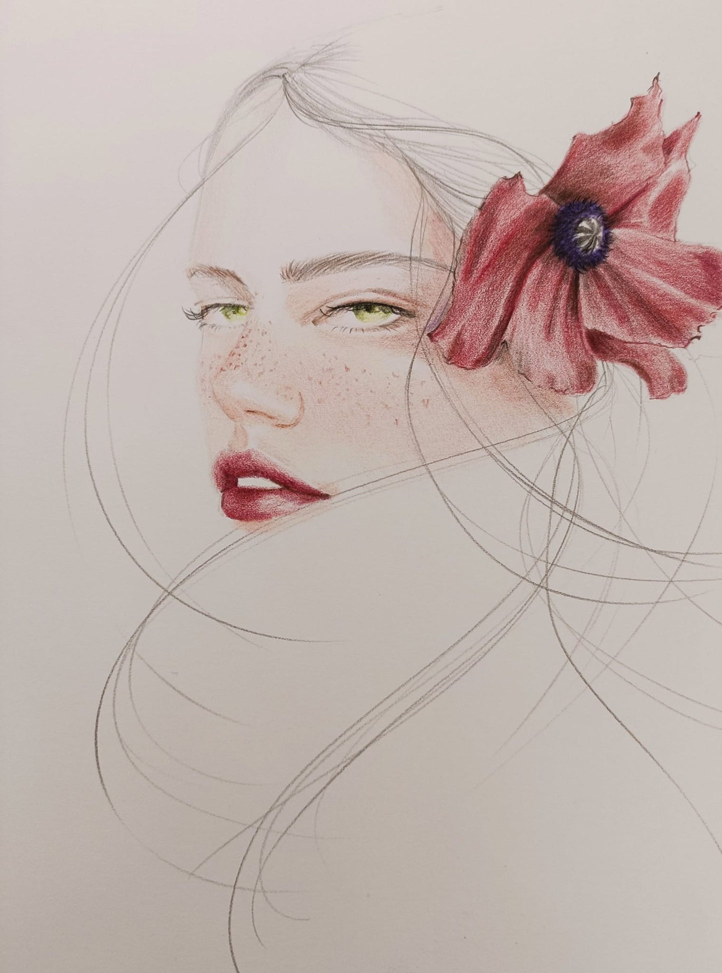 online class of color pencil portrait 2 -線上色鉛筆人像畫2