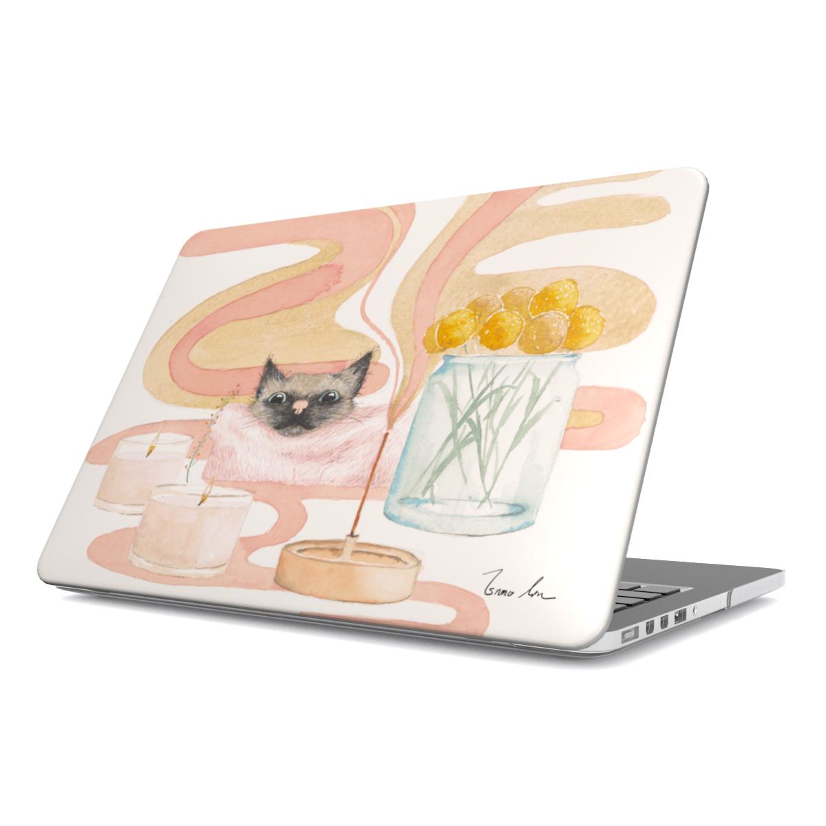 Candlelight Cat MacBook Case Cozy Comfort