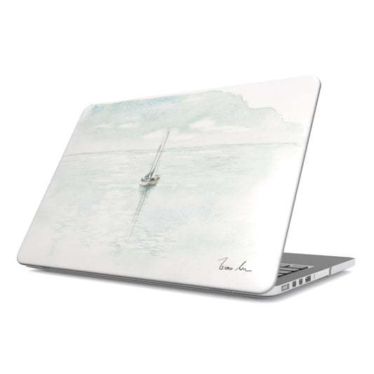 Lone Sailboat MacBook Case Calm Horizon