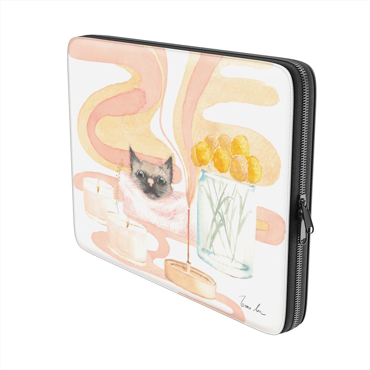 Housse d'ordinateur portable Chat aux yeux bleus – Confort parfumé