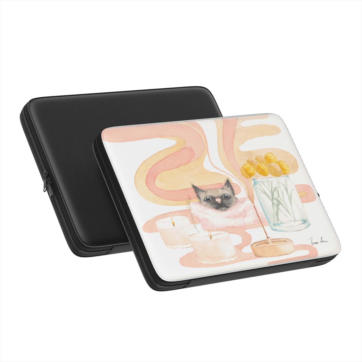Housse d'ordinateur portable Chat aux yeux bleus – Confort parfumé