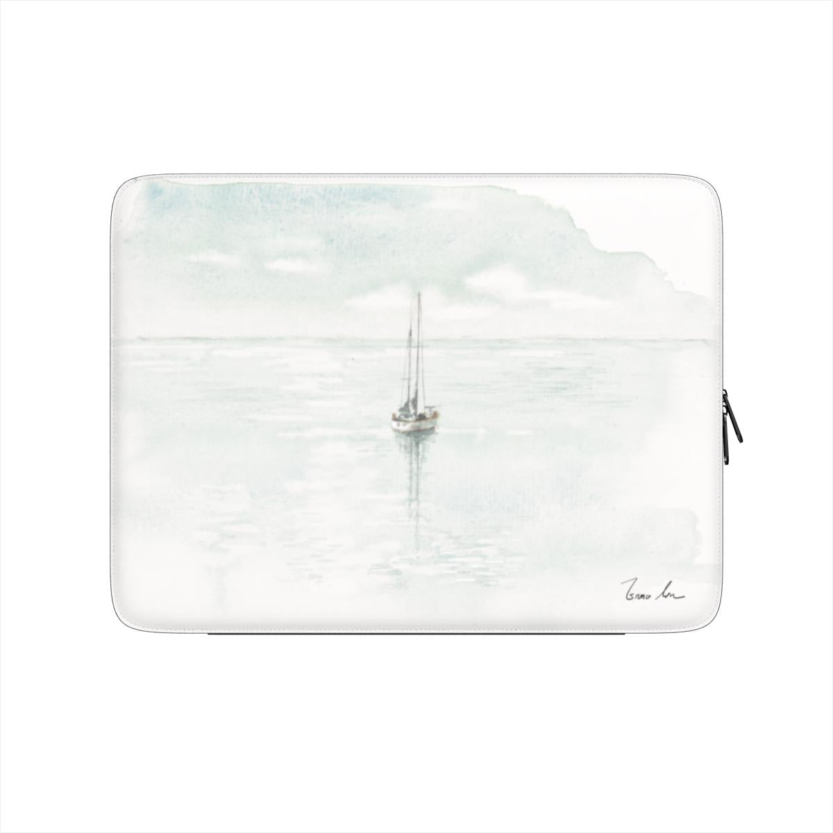 Housse d'ordinateur portable Voilier solitaire – Horizon calme