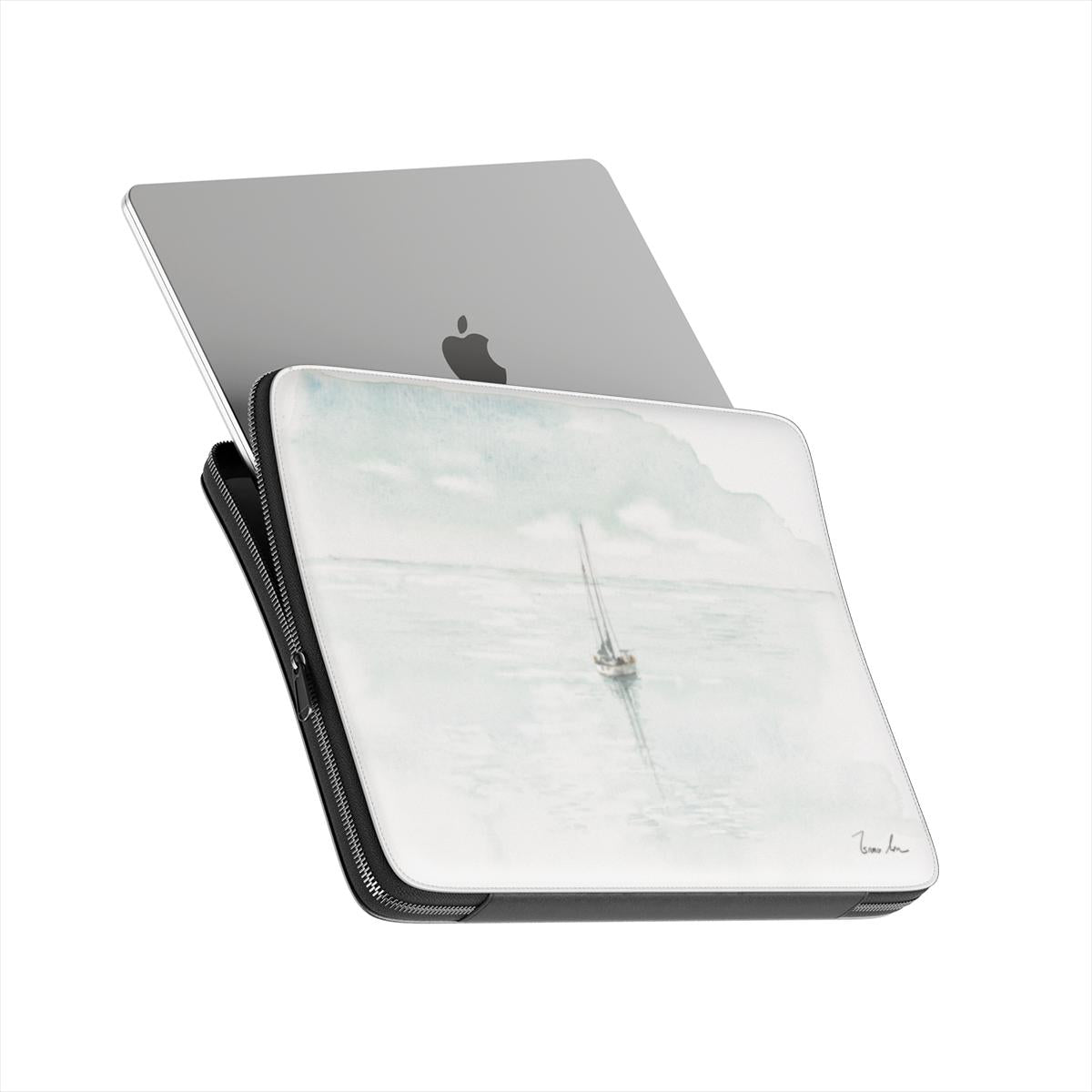 Housse d'ordinateur portable Voilier solitaire – Horizon calme
